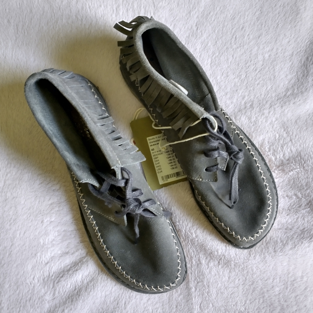 Gudrun Sjoden Grey Suede Moccasins